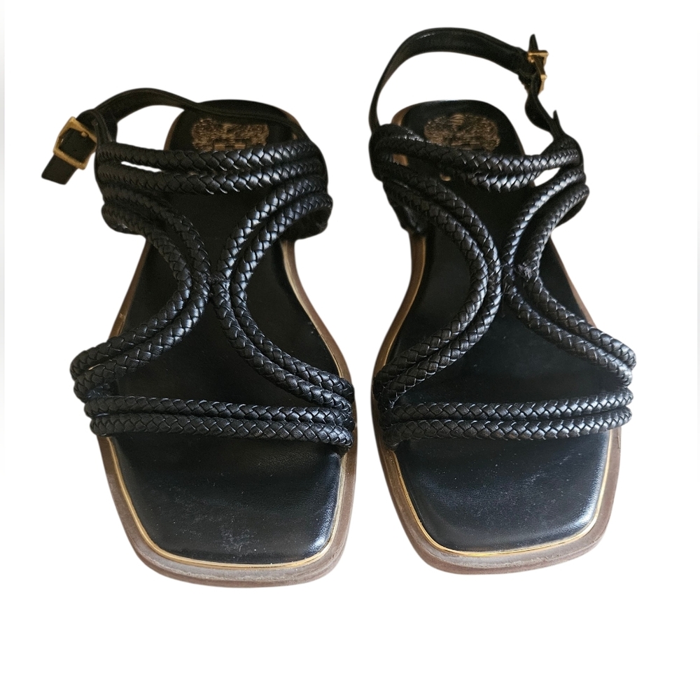 Vince Camuto Thea Braided Leather Square Toe Sandals Women 7.5M - Picture 5 of 7